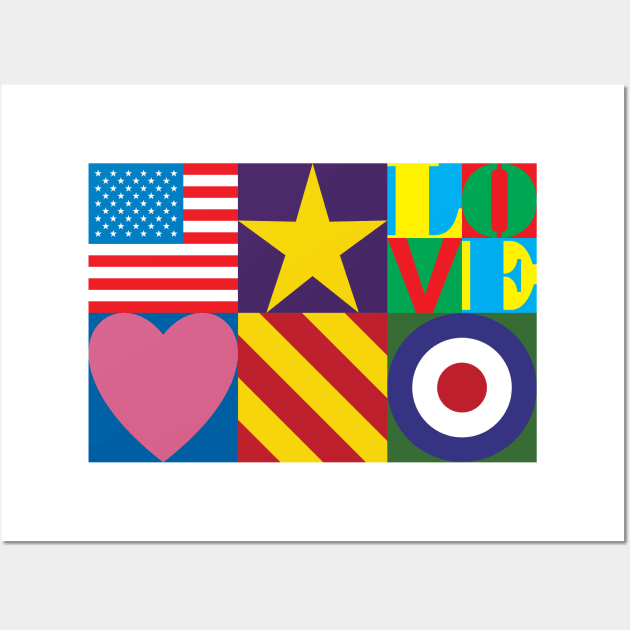 Pop Art Symbols - USA Wall Art by DAFTFISH